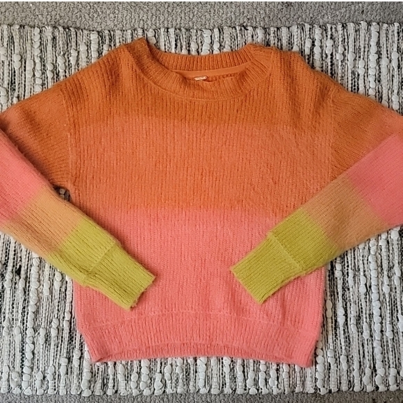 Free People Orange Autumn Sky Sweater Size M - Picture 2 of 8